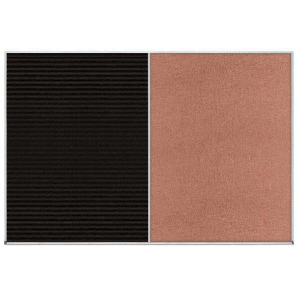 United Visual Products Enclosed Corkboard, 1 Door, 72"x48", 4" Fra UV3405-BLACK-FORBO - main
